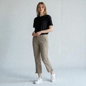 J. Jill Capris Stretch Hiking Pants Women's 2 Gorp Core Brown 28x24" Nylon